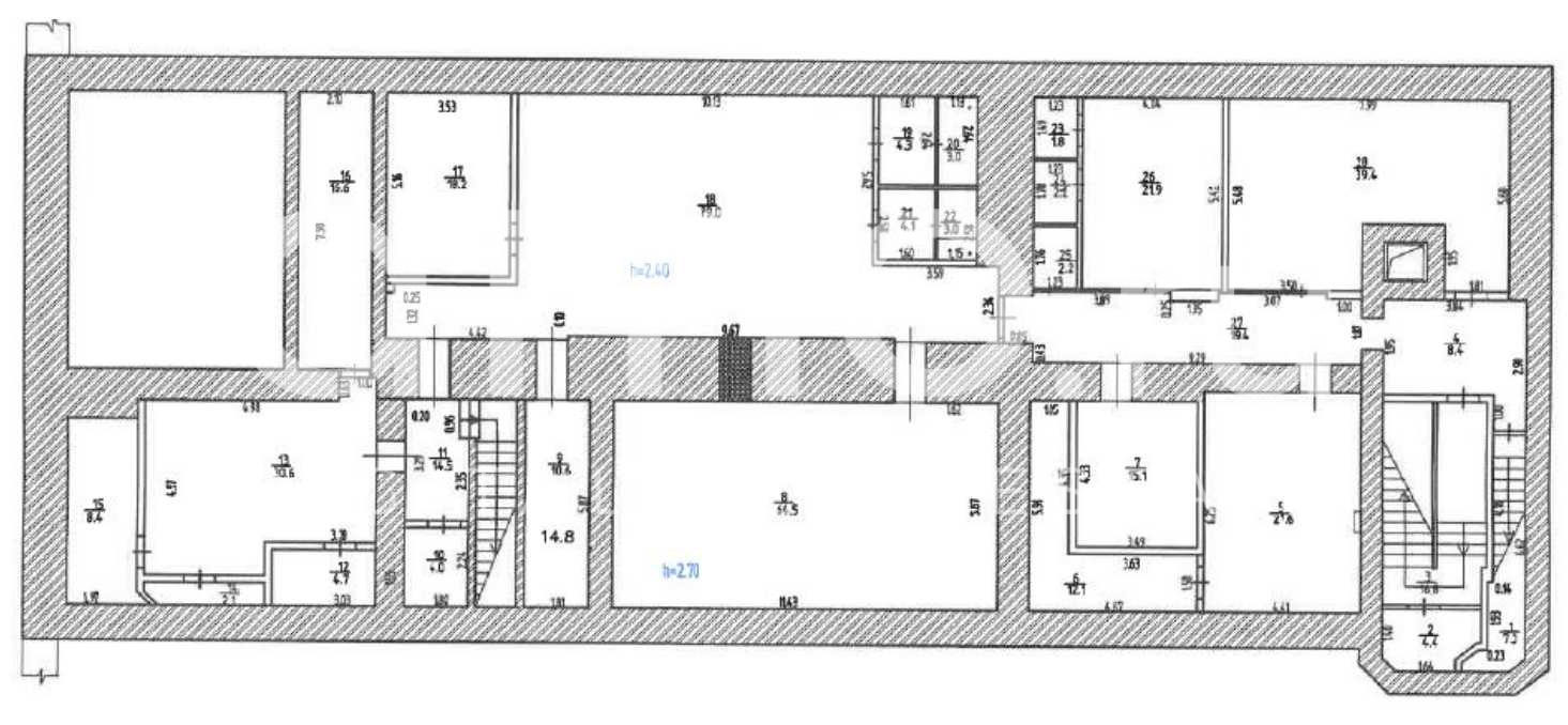 Планировка офиса 3009.8 м², 1 этаж, Административное здание «г Москва, Мясницкая ул., 13, стр. 1»